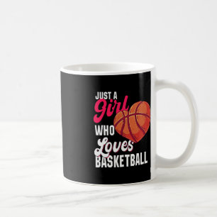 Bara en flicka som Kärlek Basketball Girl Kids Gir Kaffemugg