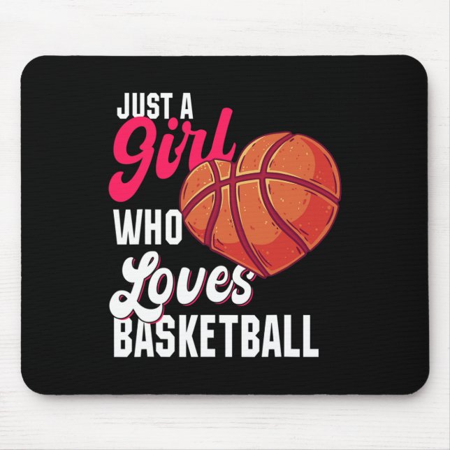 Bara en flicka som Kärlek Basketball Girl Kids Gir Musmatta (Framsidan)