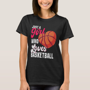 Bara en flicka som Kärlek Basketball Girl Kids Gir T Shirt
