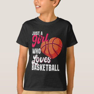 Bara en flicka som Kärlek Basketball Girl Kids Gir T Shirt
