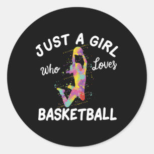 Bara en flicka som Kärlek Basketball Girl Runt Klistermärke
