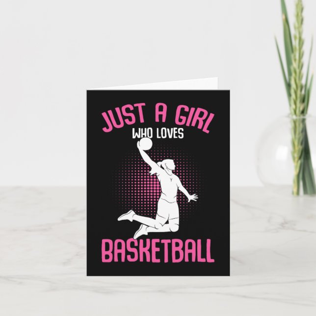 Bara en flicka som kärlek Basketball Kids Girls Kort (Framsida)