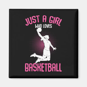 Bara en flicka som kärlek Basketball Kids Girls Magnet