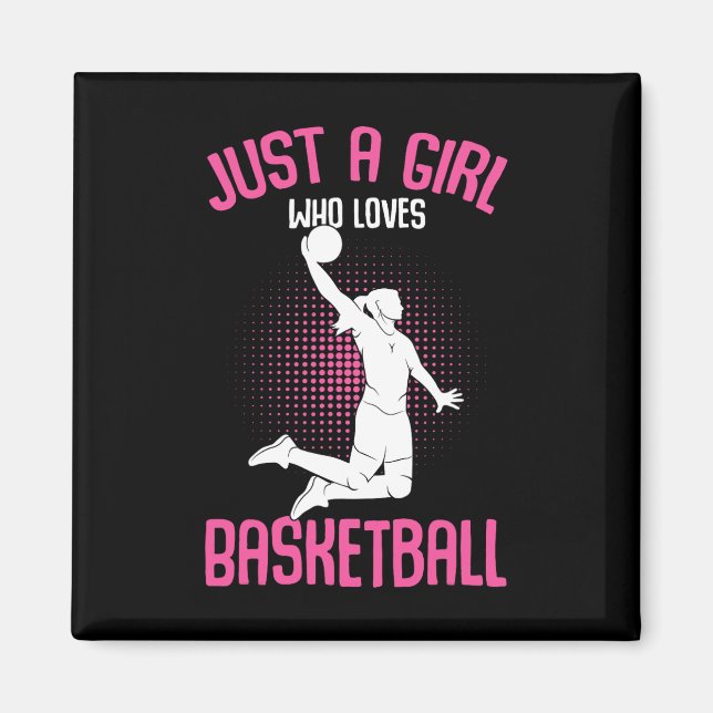 Bara en flicka som kärlek Basketball Kids Girls Magnet (Framsidan)