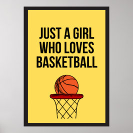 Bara en flicka som Kärlek Basketball Mörk Gult Spo Poster