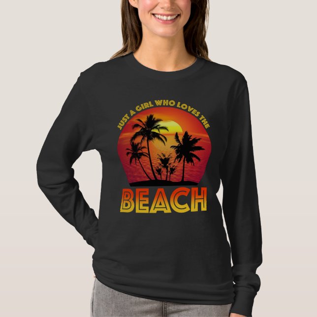 Bara en flicka som Kärlek Beach T Shirt (Framsida)