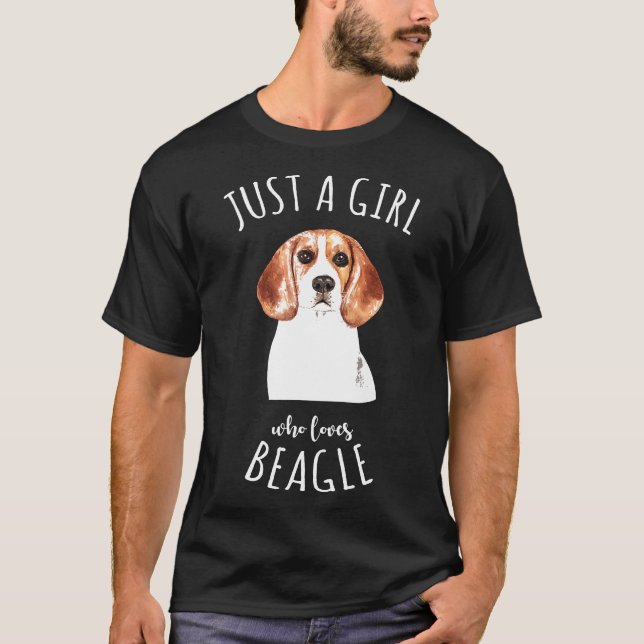 Bara en flicka som Kärlek Beagle Best Hund T Shirt (Framsida)