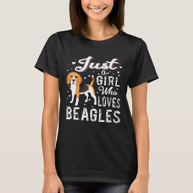 Bara en flicka som Kärlek Beagles Älskare Gift T Shirt (Framsida)