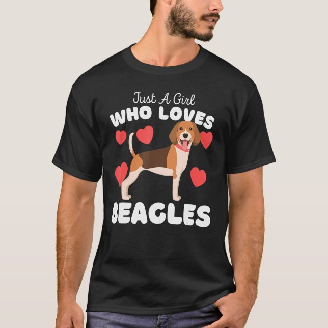 Bara en flicka som Kärlek Beagles Cute Hund Beagle T Shirt (Framsida)