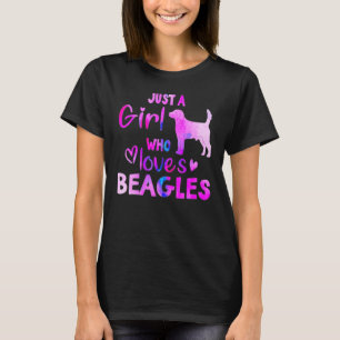 Bara en flicka som Kärlek beagles Hund Girls T Shirt
