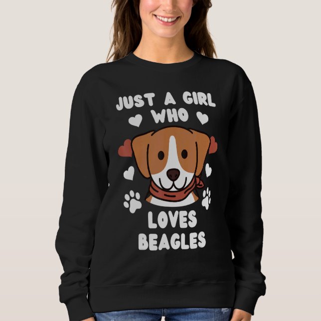 Bara en flicka som Kärlek Beagles Hund T Shirt (Framsida)