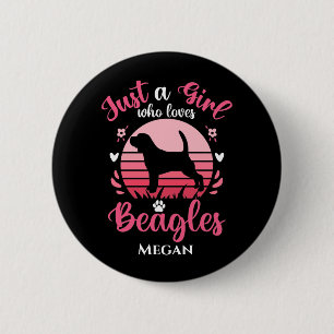 Bara en flicka som Kärlek Beagles Personlig Knapp