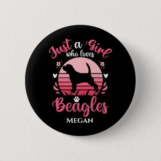 Bara en flicka som Kärlek Beagles Personlig Knapp