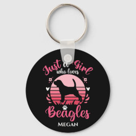 Bara en flicka som Kärlek Beagles Personlig Nyckelring
