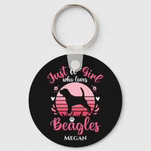 Bara en flicka som Kärlek Beagles Personlig Nyckelring