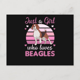 Bara en flicka som Kärlek Beagles - Sweet Beagle H Vykort