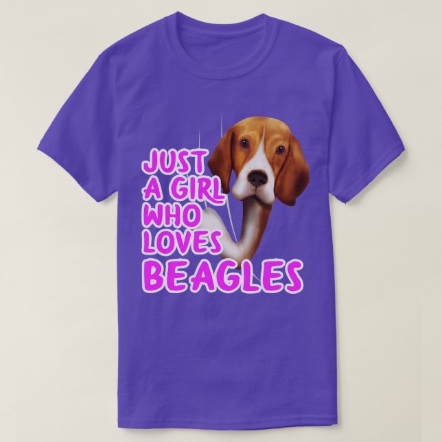 Bara en flicka som Kärlek Beagles T Shirt (Design framsida)