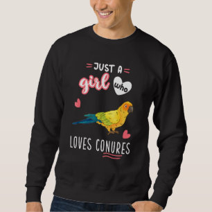 Bara en flicka som Kärlek bedrar Parrot Bird Lång Ärmad Tröja