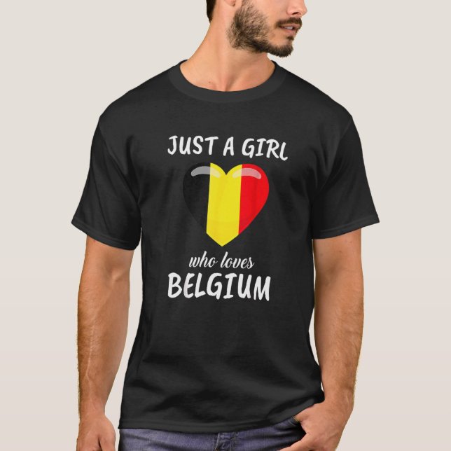 Bara en flicka som Kärlek belgiskt resande i Belgi T Shirt (Framsida)