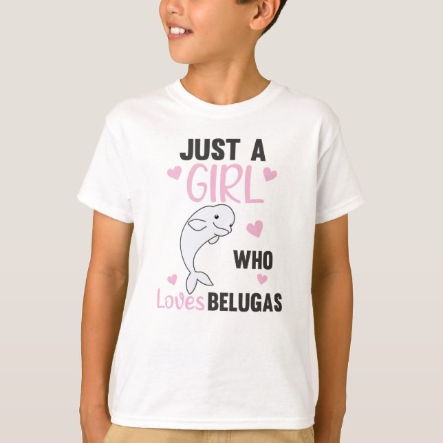 Bara en flicka som kärlek Beluga Whales Sweet Whal T Shirt (Framsida)