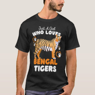 Bara en flicka som Kärlek Bengal Tigers Cute Big C T Shirt