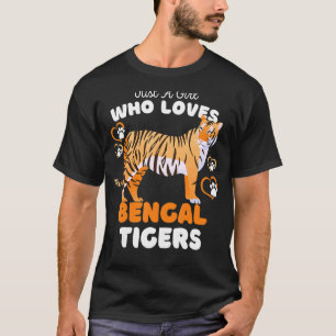 Bara en flicka som Kärlek Bengal Tigers Cute Big C T Shirt
