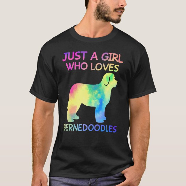 Bara en flicka som Kärlek Bernedoodles Funny Berne T Shirt (Framsida)