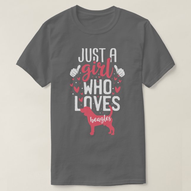 Bara en flicka som Kärlek Bernese Beagles T Shirt (Design framsida)