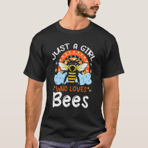 Bara en flicka som Kärlek Bes Cute Bee Flowers Rai T Shirt