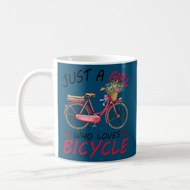 Bara en flicka som Kärlek Bicycle Gift for Cyclist Kaffemugg (Vänster)