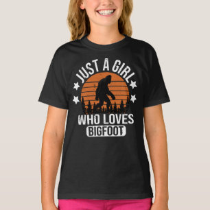 Bara en flicka som Kärlek Bigfoot Funny Sasquatch T Shirt