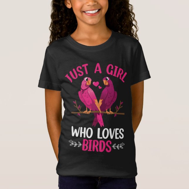 Bara en flicka som Kärlek Birds T Shirt (Framsida)