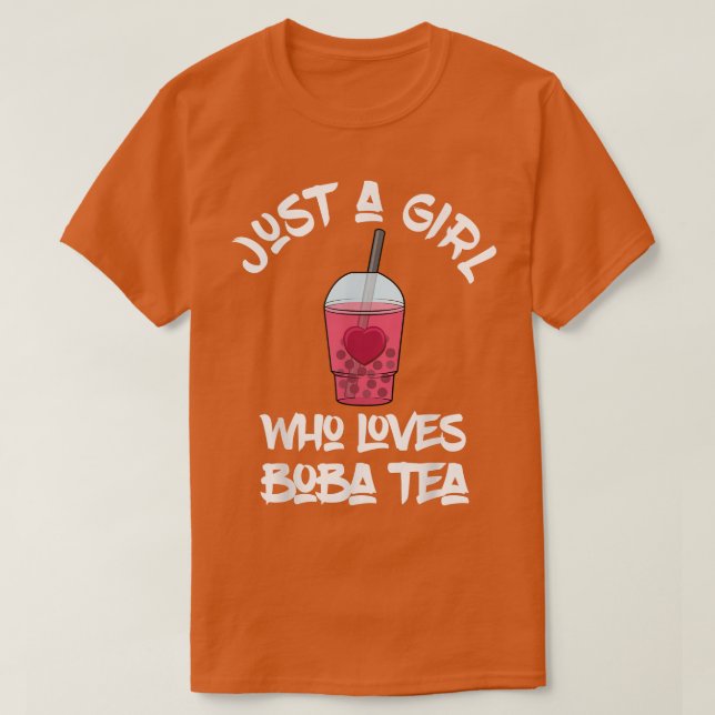 Bara en flicka som Kärlek Boba Tea Kawaii Bubble T Shirt (Design framsida)