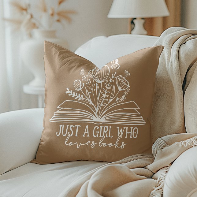 Bara en flicka som Kärlek Bokar Kudde (Just a girl who loves books? Snuggle up with this cozy pillow, perfect for your reading adventures!)