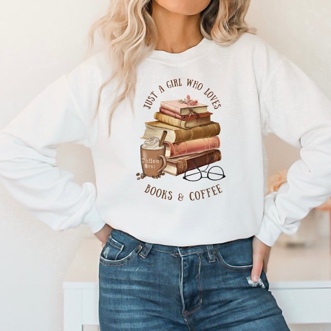 Bara en flicka som Kärlek Bokar och kaffe T Shirt (Skapare uppladdad)