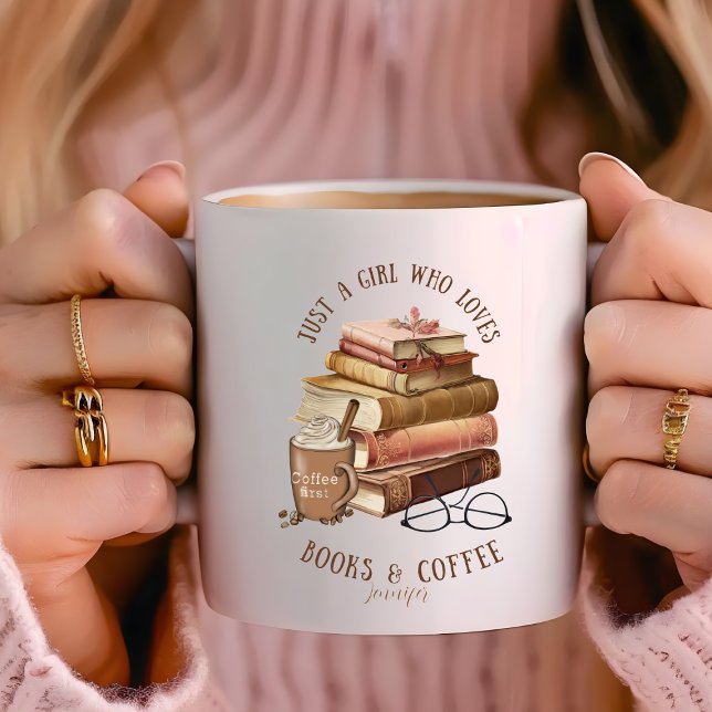 Bara en flicka som Kärlek Bokar och kaffets Person Kaffemugg (Skapare uppladdad)