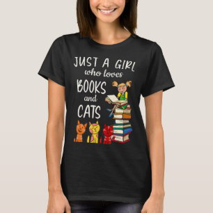 Bara en flicka som Kärlek Bokar och katter läser T Shirt