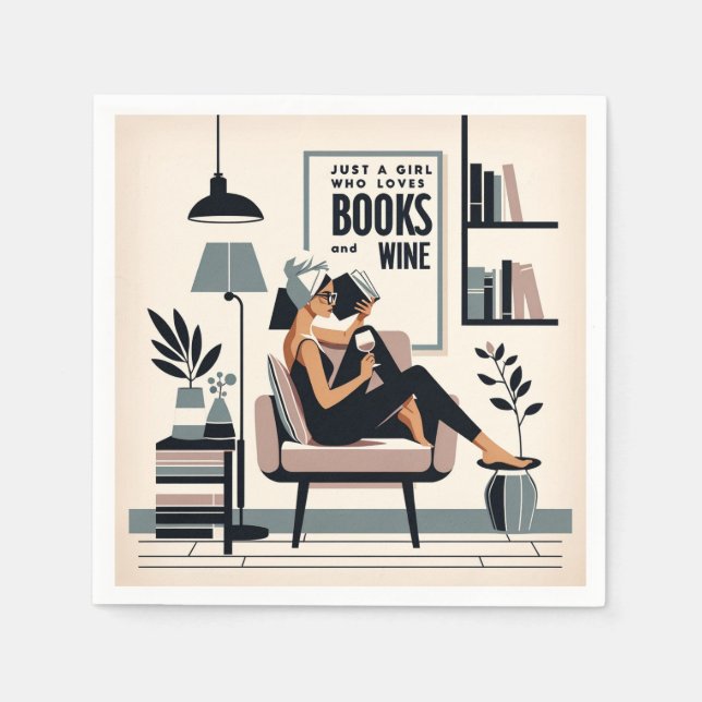 Bara en flicka som Kärlek Bokar och Vin Pappersservett (Framsidan)