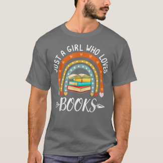 Bara en flicka som Kärlek Bokar Regbow Bok Älskare T Shirt