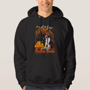 Bara en flicka som Kärlek Boston Terrier Hund Than Hoodie