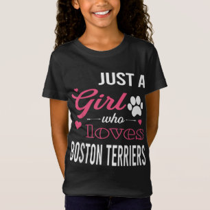 Bara en flicka som Kärlek BOSTON TERRIERS Women Hu T Shirt