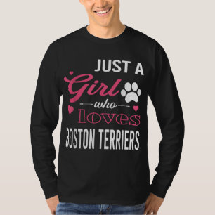 Bara en flicka som Kärlek BOSTON TERRIERS Women Hu T Shirt