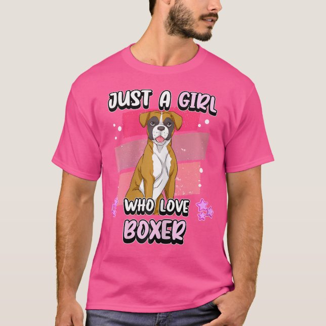 Bara en flicka som Kärlek Boxer Hund T Shirt (Framsida)