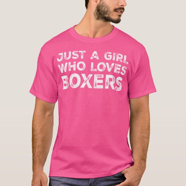 Bara en flicka som Kärlek Boxers Cute Boxer Älskar T Shirt (Framsida)