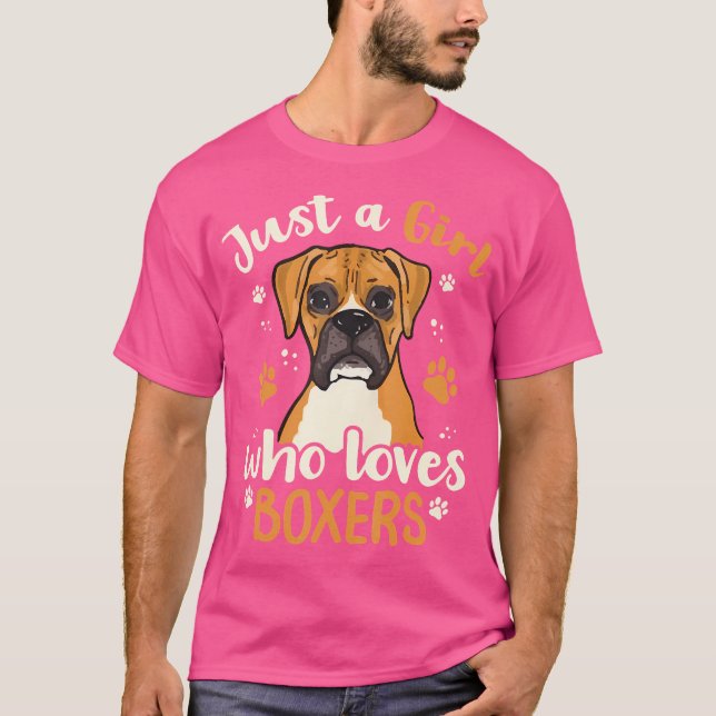Bara en flicka som Kärlek boxers Hund älskare Flic T Shirt (Framsida)