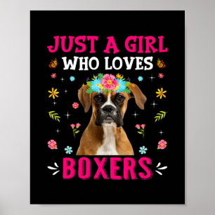 Bara en flicka som Kärlek boxers Hund Puppy Älskar Poster