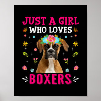 Bara en flicka som Kärlek boxers Hund Puppy Älskar Poster