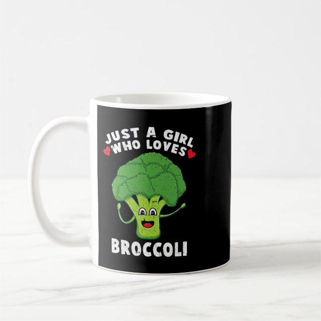 Bara en flicka som Kärlek Broccoli Vintage Kaffemugg (Vänster)