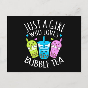 Bara en flicka som Kärlek Bubble Tea Boba Kawaii T Vykort