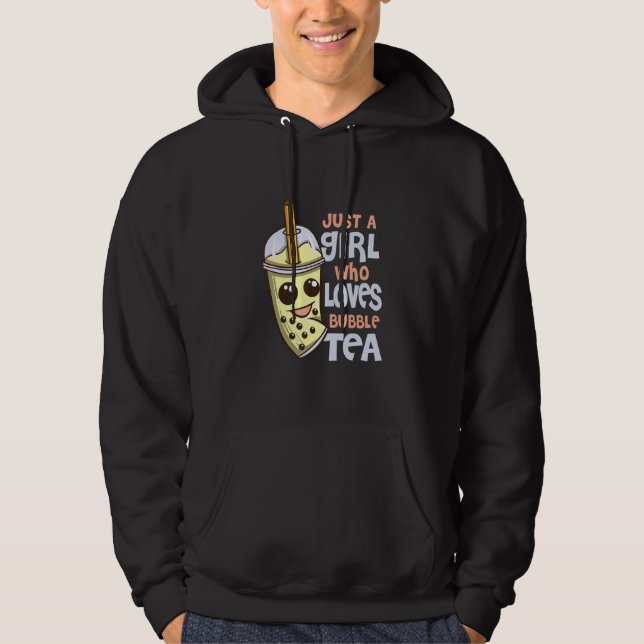 Bara en flicka som Kärlek Bubble Tea Boba Tea Hoodie (Framsida)